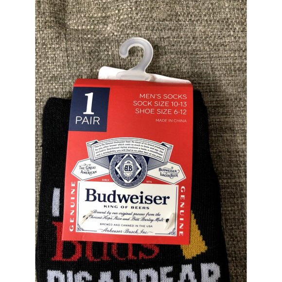 Bud Light Beer Crew Socks Size 10-13 Black Navy Blue Fun Party Gift 3 Pairs - Picture 6 of 6